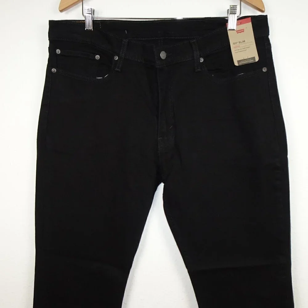 Levi's 511 Slim Jeans Men's Size 38x30 Black Denim Stretch